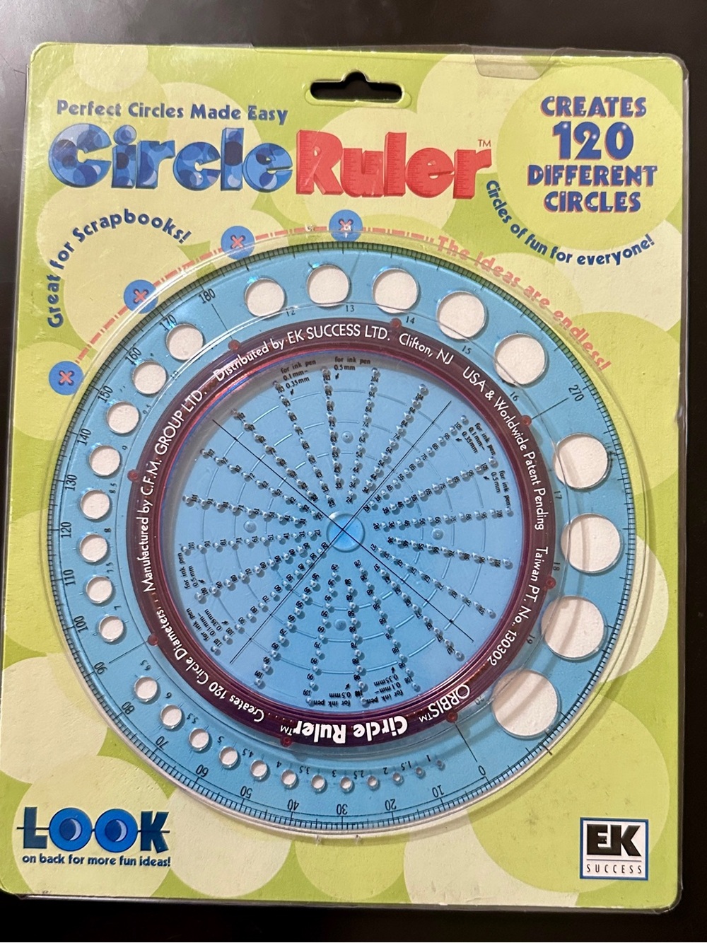 EK Success ORBIS CIRCLE RULER Creates over 120 Different Circles NOS